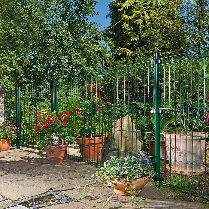 Kraus Dino Pro Mattenzaun - 2 x 1,2 m, Grün - Rechte Seitenansicht