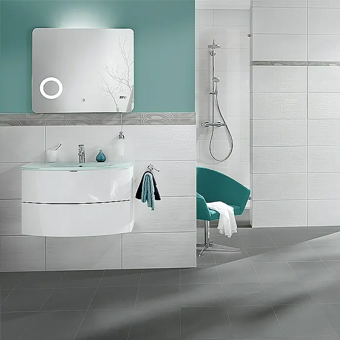 Salsa Tao Einbauwaschbecken - 80 x 54,3 cm, Glas, Weiß klar