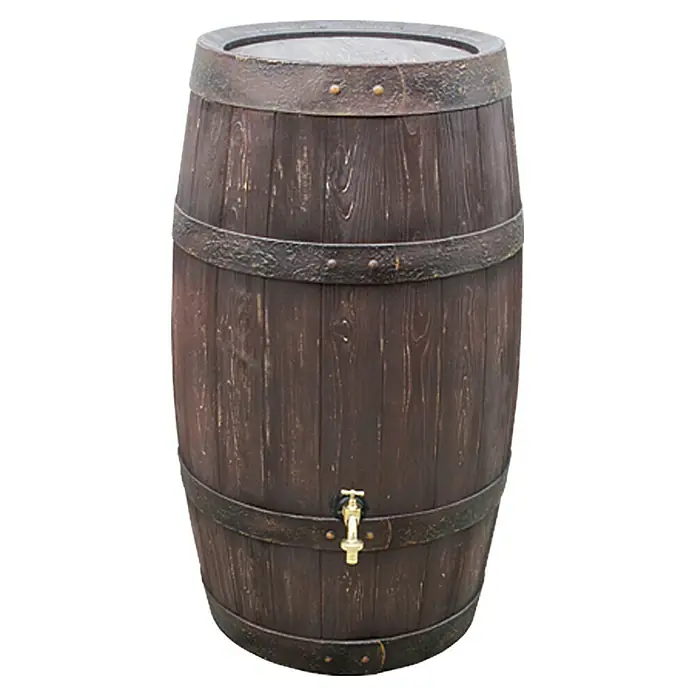 Regentonne Barrique - 250 l, Dunkelbraun - Vorderansicht