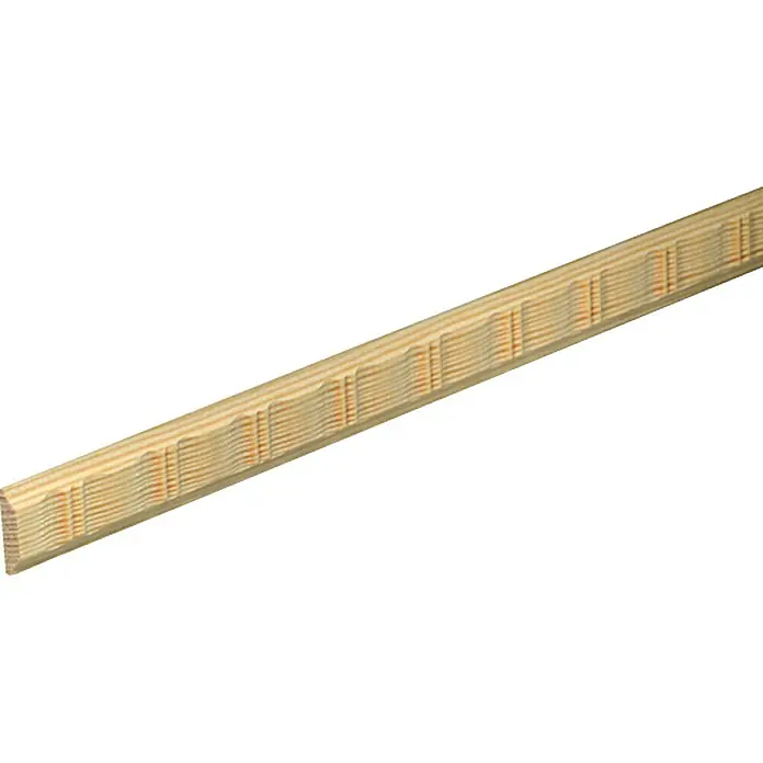 Izrezbarena ukrasna lajsna D383 - 2,4 m x 0,6 cm x 2,4 cm, Bor - Pogled s lijeve strane