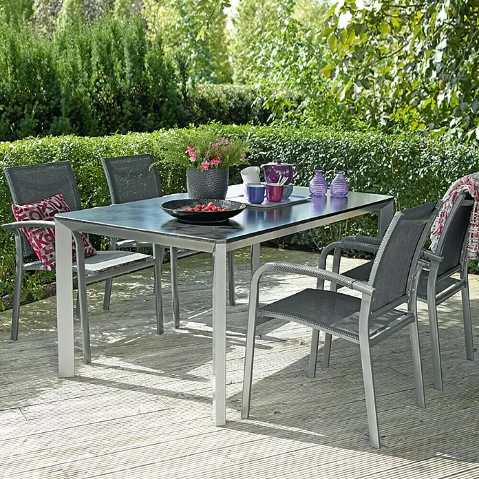 Sunfun Maja Silla apilable - Antracita, L x An x Al: 59 x 59,5 x 88 cm