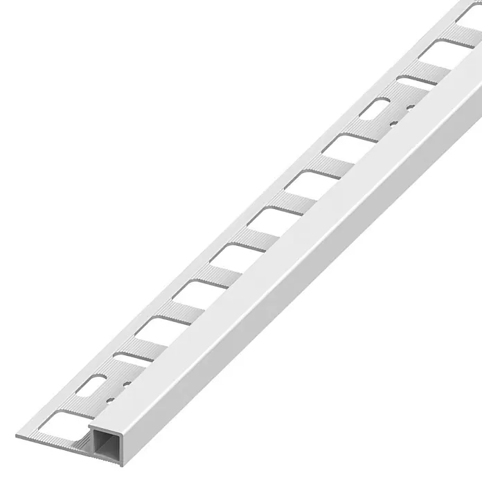 Vierkant profiel - Aluminium, Zilver, 1 m x 10 mm - Zijaanzicht links