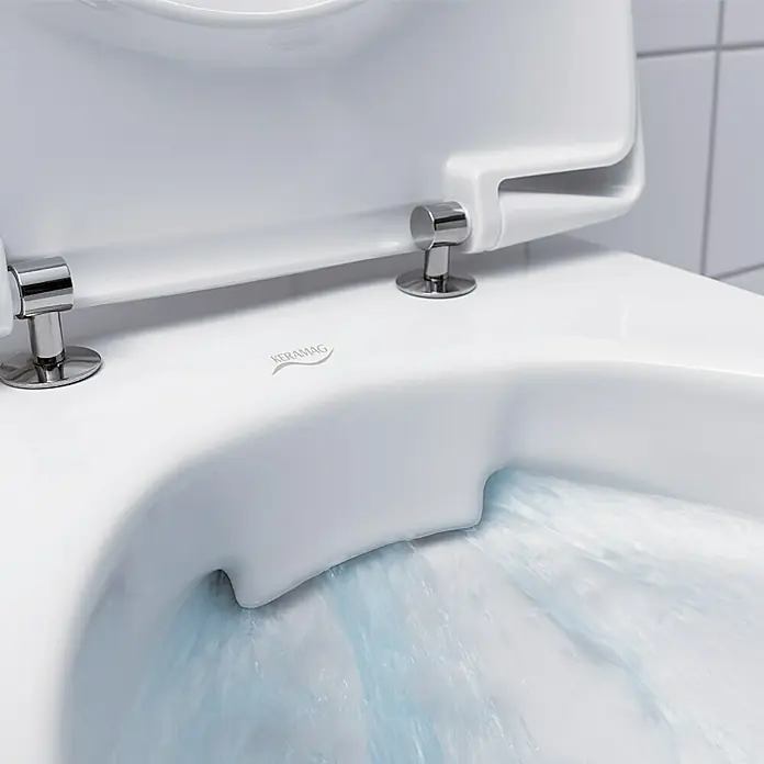 Geberit Renova Nr. 1 Komplet zidne WC školjke - Bez ruba, S antibakterijskom glazurom, Oblik ispiranja: Duboko, WC odvod: Vodoravno, S daskom za WC