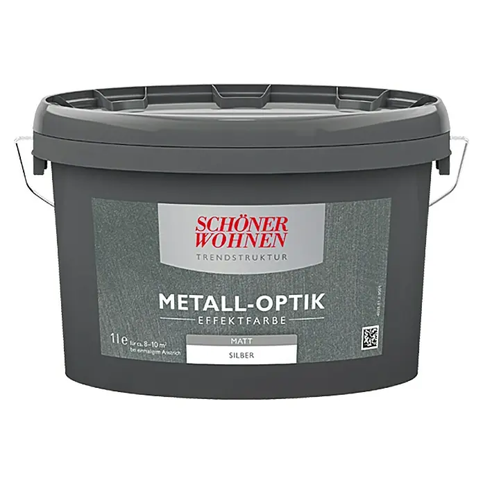 SCHÖNER WOHNEN-Farbe Trendstruktur Effektfarbe Trendstruktur - Metalloptik, Silber, 1 l, Matt - Vorderansicht