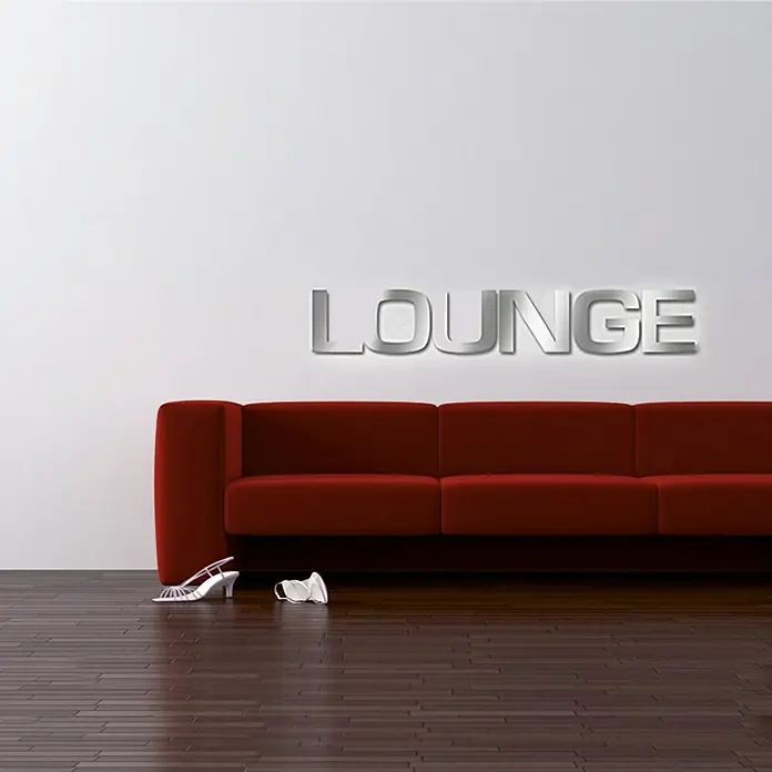 Wanddeko - Lounge, Silber/Grau, 120 x 20 cm