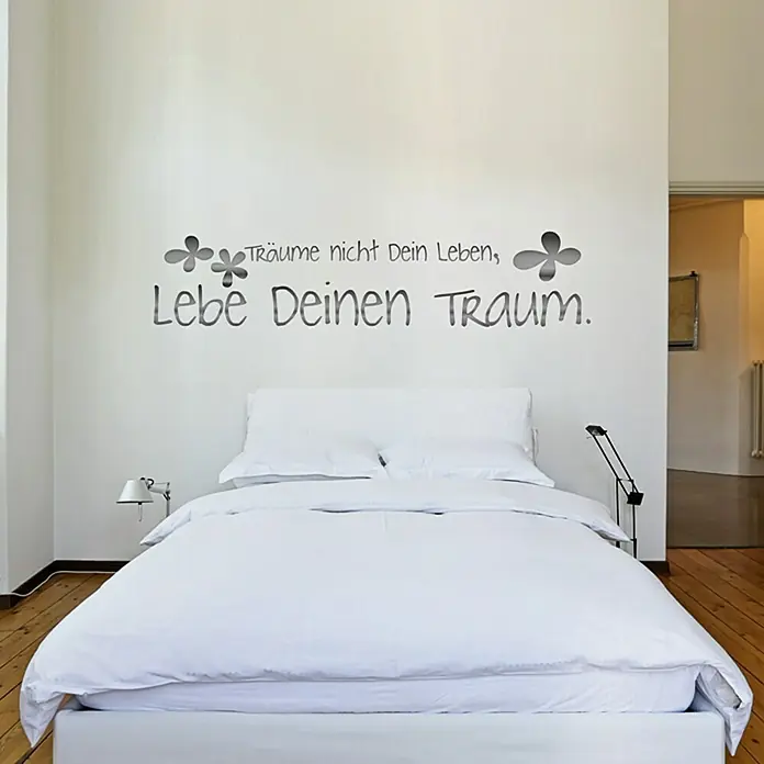 Wandtattoo - Träume nicht dein Leben …, Silber, 118 x 26 cm