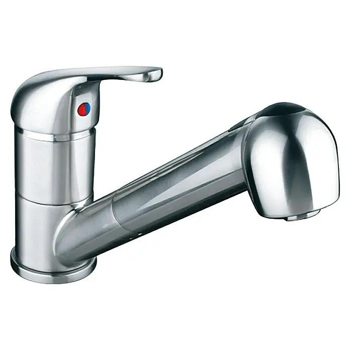 Camargue Spültischarmatur Aragon - Edelstahl, Geschirrbrause herausziehbar, Matt
