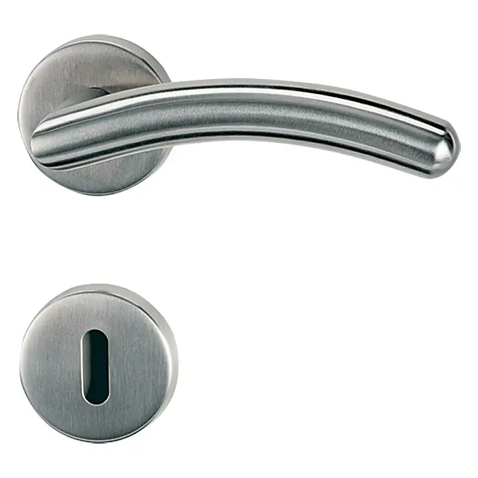 Diamond Doors Modern Set kvaka za sobna vrata Swing - Debljina vrata: 40 mm - 45 mm, Standardna brava za sobna vrata, Plemeniti čelik, Oblik slova L - Pogled sprijeda