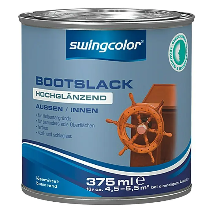swingcolor Bootslack - Farblos, 375 ml, Hochglänzend, Innen, Lösemittelbasiert - Vorderansicht