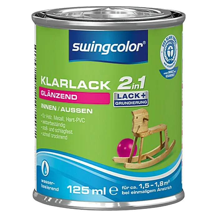 swingcolor 2in1 Klarlack - Farblos, 125 ml, Glänzend - Vorderansicht