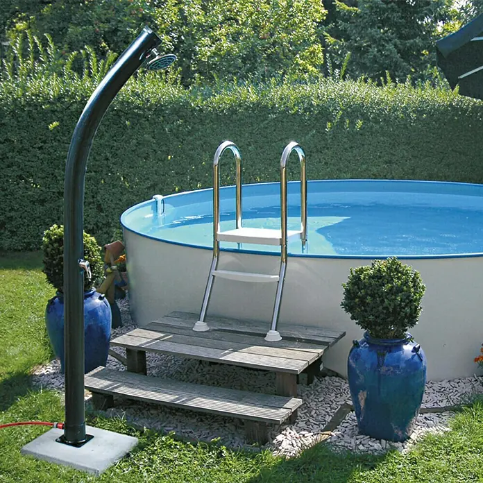 myPool Solarni tuš Basic - Visina: 2,2 m, Promjer glave tuša: 16 cm, Pokretna glava tuša