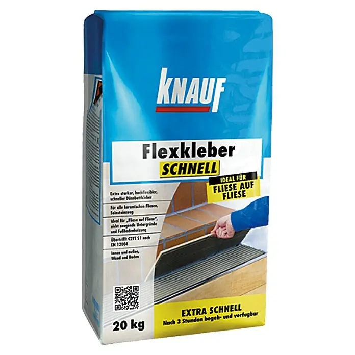 Knauf Flexkleber Schnell - 20 kg, Begehbar nach: 3 h