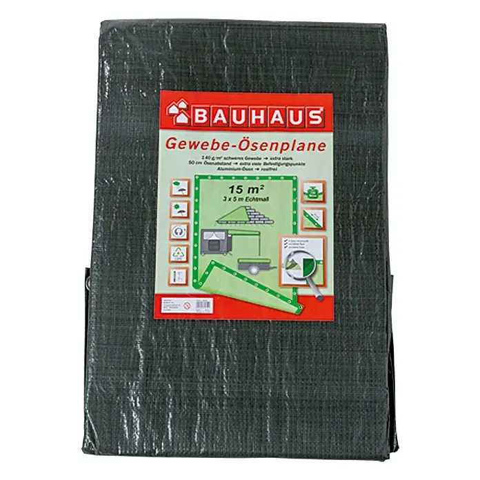 BAUHAUS Gewebe-Ösenplane - 5 x 3 m, 140 g/m², Kunststoff