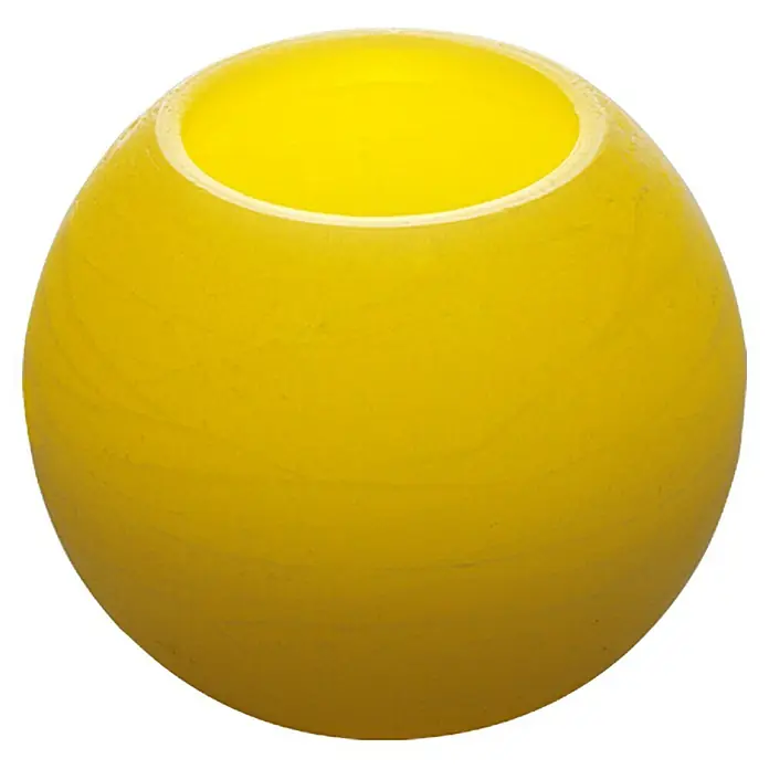 Flower Power Vela con LED BOLA - Ø x Al: 11,5 x 10 cm, Crema, Cera natural - Vista frontal