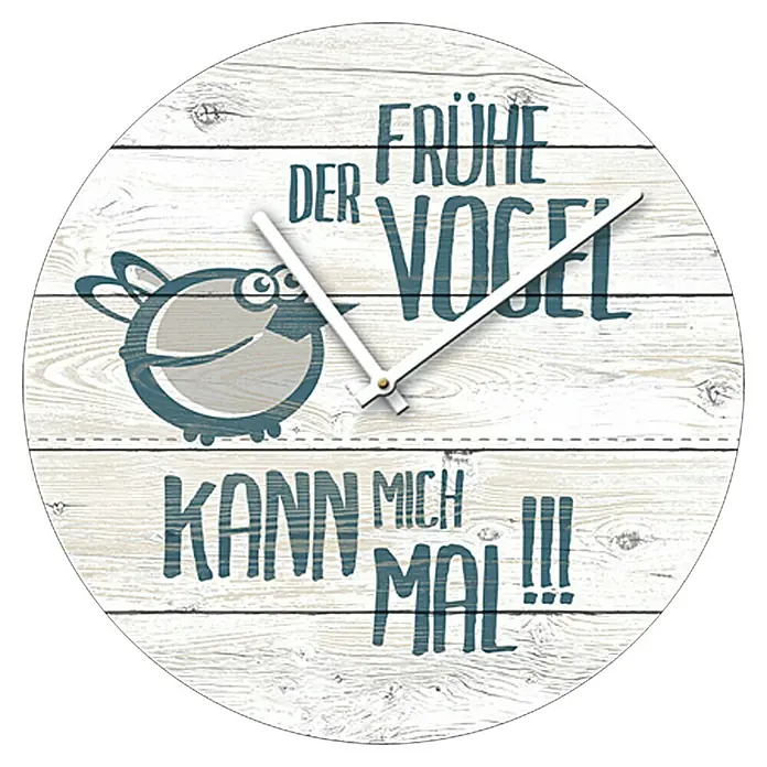 Glasuhr - Der frühe Vogel …, Durchmesser: 40 cm