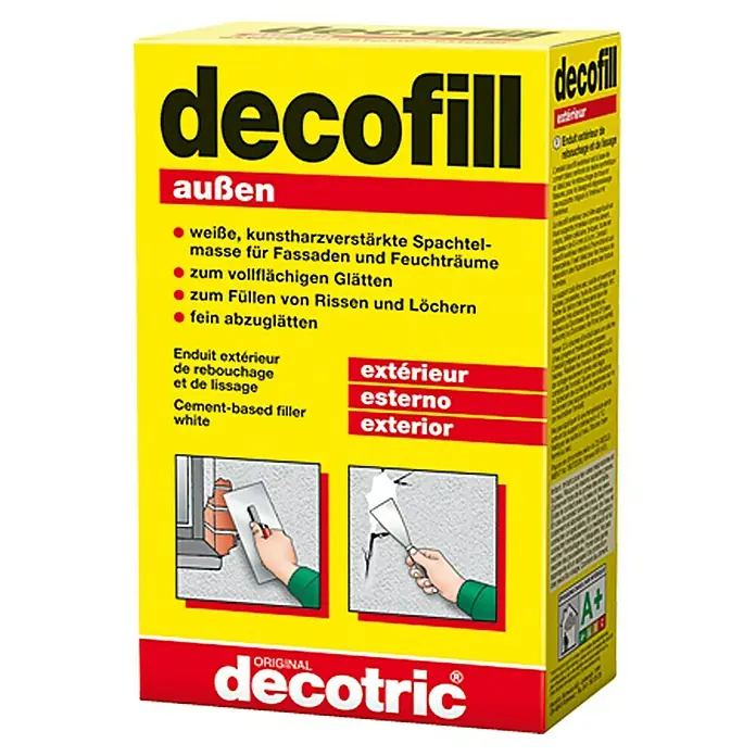Decotric Zement-Spachtelmasse decofill außen - 1 kg - Vorderansicht