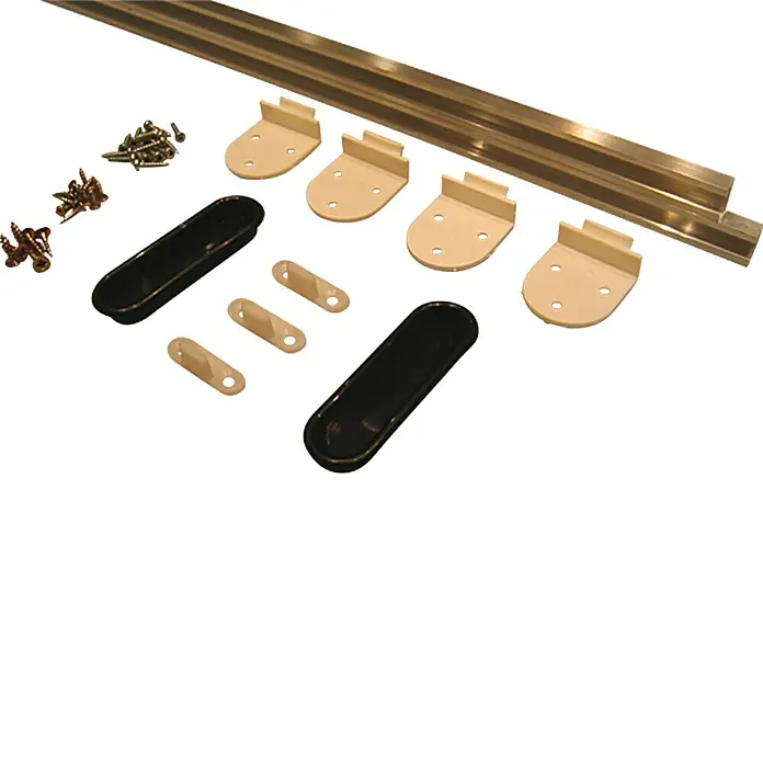 HBS Betz Herrajes para puerta corredera de armario - Capacidad de carga: 6 kg, Largo: 100 cm, Ámbito de uso: Puertas de armarios correderas - Vista descendente