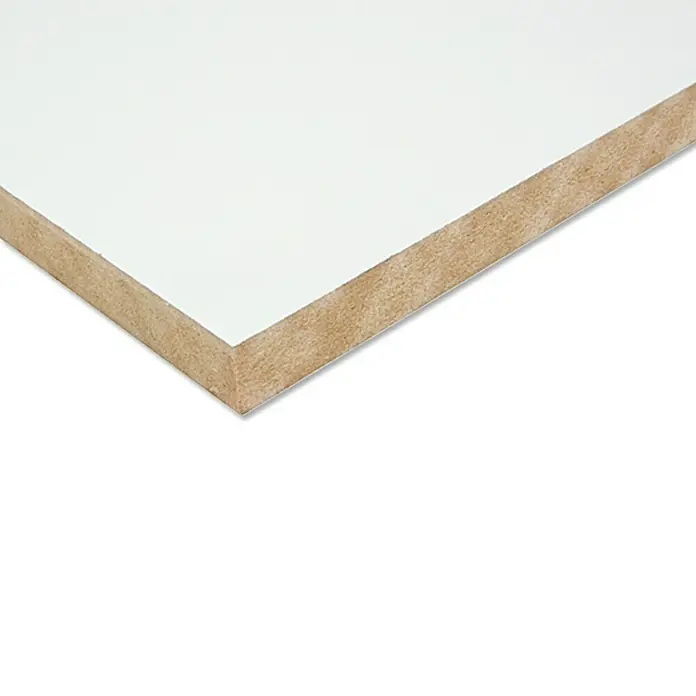 MDF-Platte mit Grundierung nach Maß - Weiß, Max. Zuschnittsmaß: 2.800 x 2.050 mm, Stärke: 16 mm - Rechte Seitenansicht