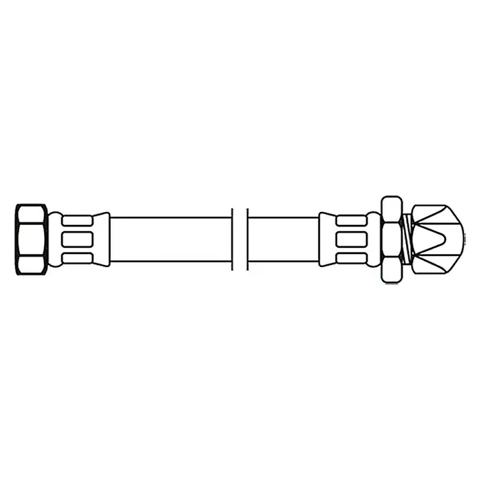 Flexo Verlängerungsschlauch - ⅜″, Länge: 30 cm, Quetschverschraubung 10 mm - Vorderansicht