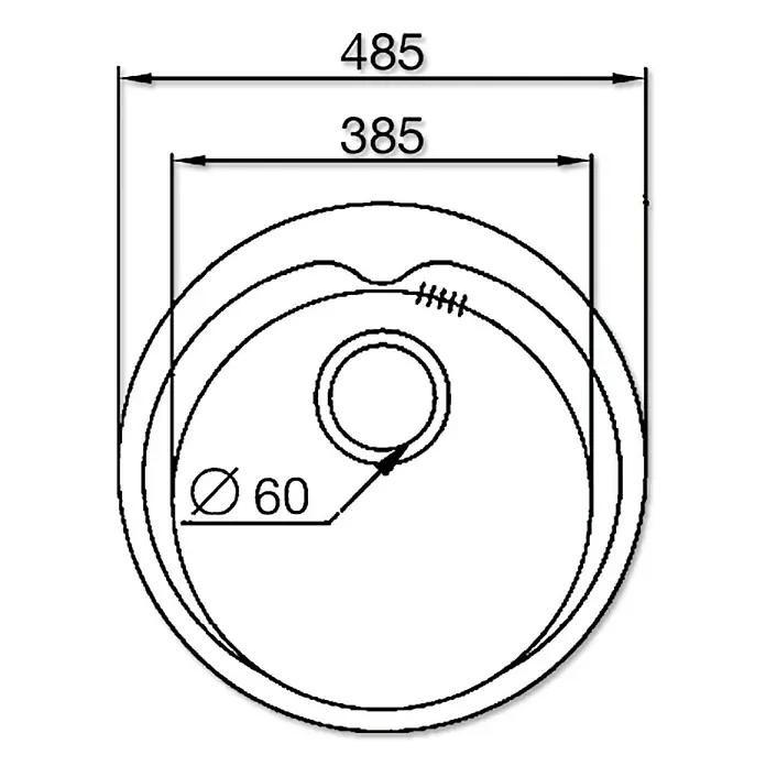 Admiral Ugradbeni sudoper Kiba - Promjer: 485 mm, Plemeniti čelik, Glatko