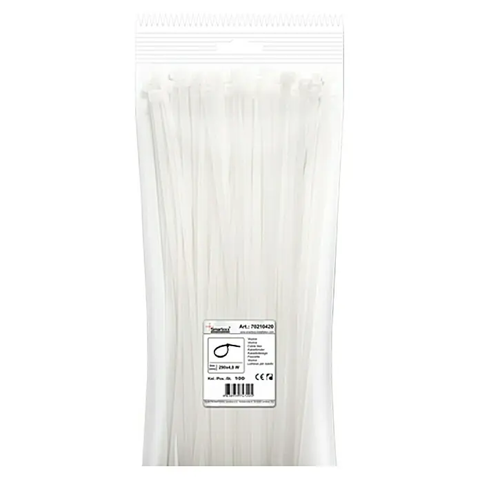 Kabelbinder - Transparent, 290 x 4,8 mm, 100 Stk.