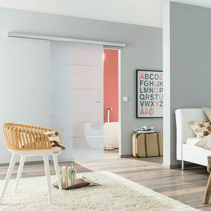Diamond Doors Glasschiebetür Lines Positiv - 935 x 2.058 mm, Einscheibensicherheitsglas (ESG)