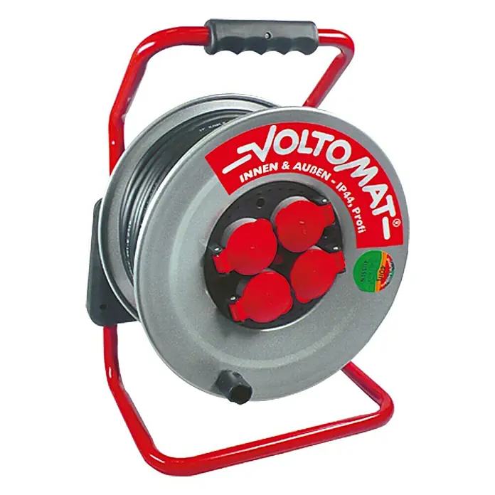 Plaatstalen kabelhaspel - 4 voudig, 40 m, 3.000 W