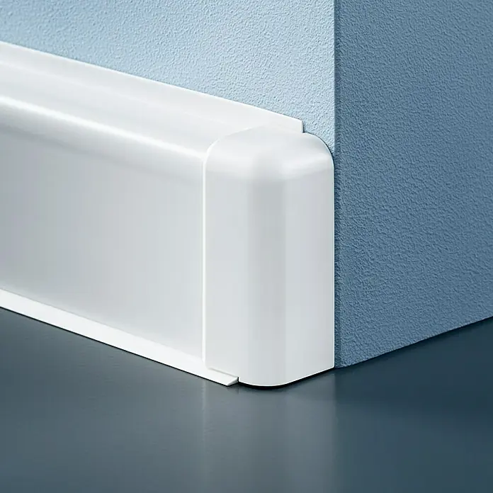 Sockelleistenkanal - 2 m x 50 mm x 20 mm, Reinweiß - Vorderansicht