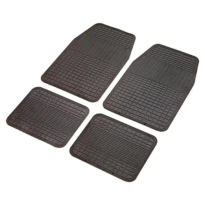 UniTEC Kfz-Gummimatten-Set Uni - 4 -tlg., Gummi, Schwarz - Vorderansicht