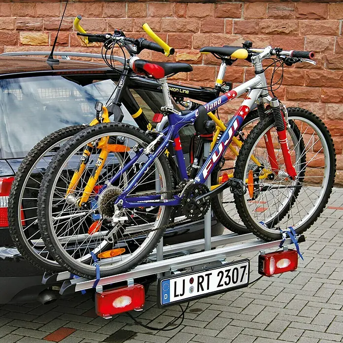 UniTEC Fahrradträger Atlas - Traglast: 38,4 kg, Geeignet für: 2 Fahrräder, Abklappbar, Aluminium
