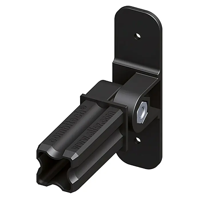 Kantoflex Flanschverbinder - Geeignet für: 23,5 mm Quadrat-Profile, Mit Gelenk, Schwarz - Linke Seitenansicht