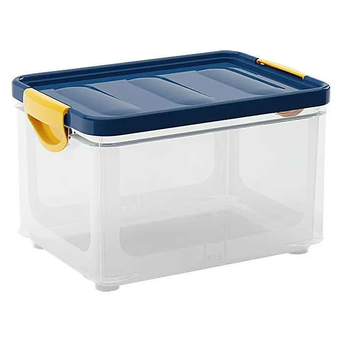 KIS Kutija za pohranu s poklopcem - 40 x 29 x 25 cm, 20 l, Plavo-prozirno
