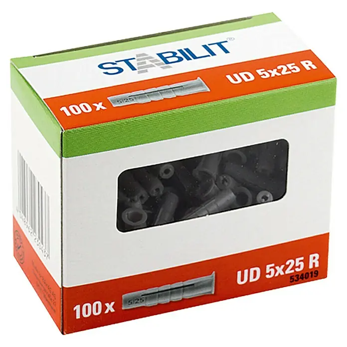 Stabilit Univerzalna ekspanzivna tipla - Promjer tiple: 5 mm, Duljina tiple: 25 mm, 100 kom - Pogled sprijeda