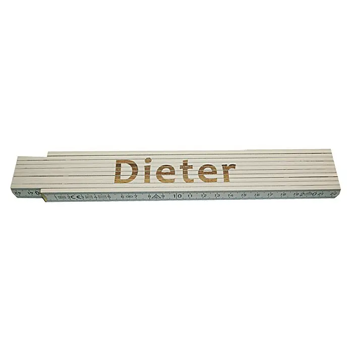 Zollstock - Aufdruck: Dieter, 2 m - Ansicht von oben