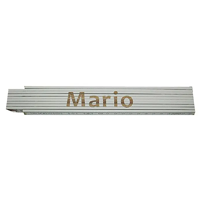 Zollstock - Aufdruck: Mario, 2 m - Ansicht von oben