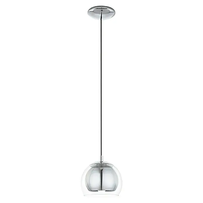 Eglo Pendelleuchte rund Rocamar - Höhe: 110 cm, Silber/Klar, 40 W - Vorderansicht