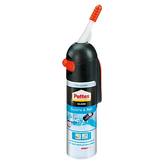 Pattex Sanitär-Silikon Dusche&Bad - Transparent, 100 ml, Gebrauchsfertig - Vorderansicht
