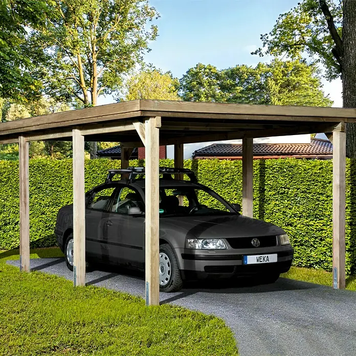 Weka Carport Optima - 6,12 x 3,22 m, Einfahrtshöhe: 2,15 m, Schneelast: 125 kg/m² - Stimmungsaufnahme