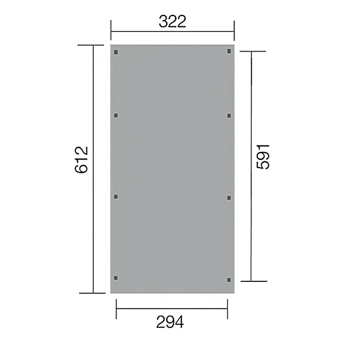 Weka Carport Optima - 6,12 x 3,22 m, Einfahrtshöhe: 2,15 m, Schneelast: 125 kg/m² - Ansicht von oben