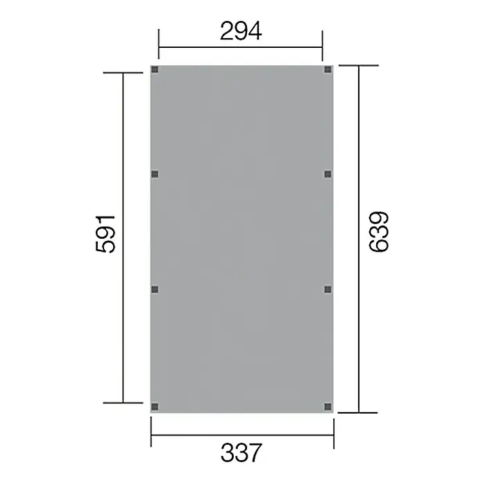 Weka Carport 615 - 6,39 x 3,37 m, Einfahrtshöhe: 2,09 m, Schneelast: 200 kg/m² - Ansicht von oben