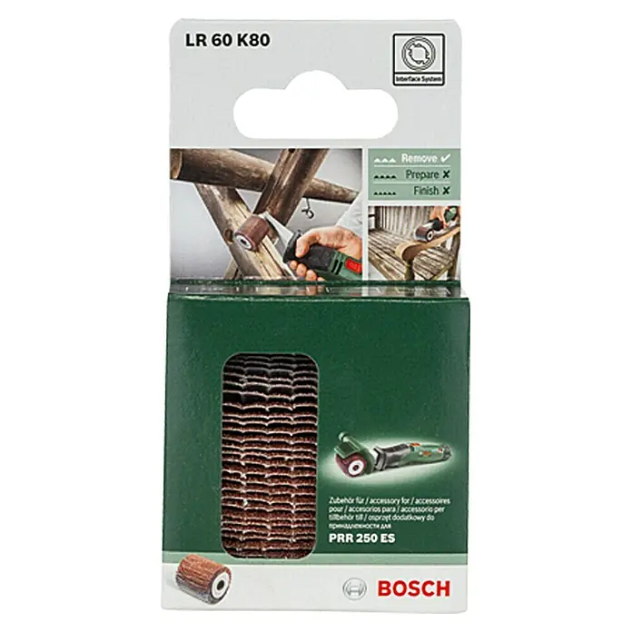 Bosch Lamellenschleifrolle LR 60 - Breite: 60 mm, Passend für: Bosch Schleifroller PRR 250 ES - Vorderansicht