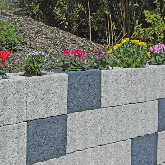 Pflanzstein Rasterstein - Weiß, 30 x 20 x 20 cm, Beton