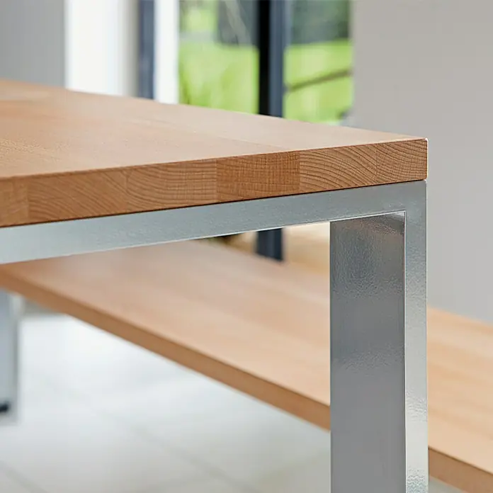 Noblewood Pur Iternal Noga stola - 800 x 80 x 722 mm, Srebrne boje, 2 Kom.