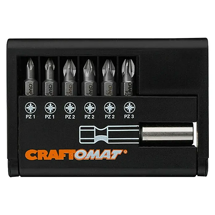 Craftomat Komplet bit nastavaka Standard - 7 -dij., Vijci s križnim urezom Pozidriv