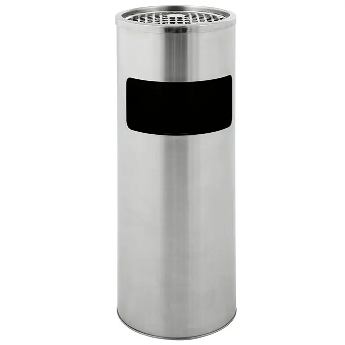 Vepa Bins Ascher-Papierkorb - 12,5 l, Durchmesser: 25 cm, Höhe: 61 cm, Silber