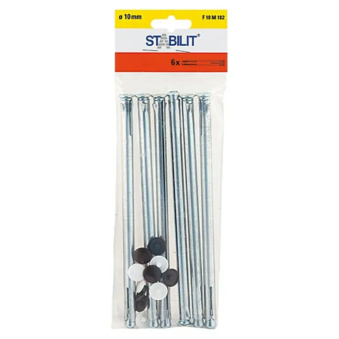 Stabilit Metallrahmendübel - Durchmesser Bohrloch: 10 mm, Länge Dübel: 182 mm, 6 Stk., Maximalbauteildicke: 152 mm - Vorderansicht