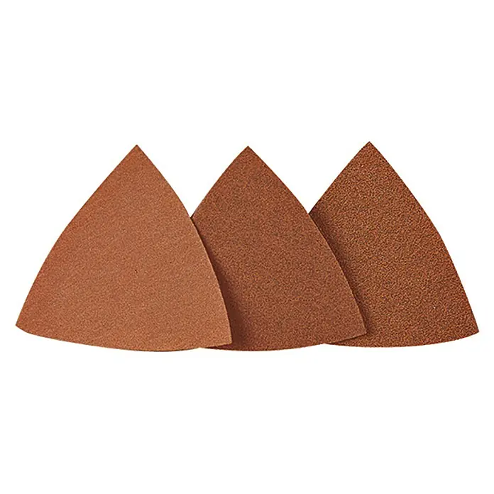 Proxxon Hoja de lija N.º 28891 - Grano: 80, Específico para: Lijadora triangular Proxxon Micromot OZI 220/E, 25 ud. - Vista frontal