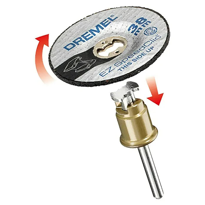 Dremel EZ SpeedClic Schleifscheibe SC 541 - Arbeitsdurchmesser: 38 mm, 2 Stk., Geeignet für: Metall - Linke Seitenansicht