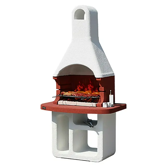 Sunday Grillkamin Smirne - Hauptgrillfläche: 67 x 40 cm, Feuerfester Leichtbeton - Vorderansicht