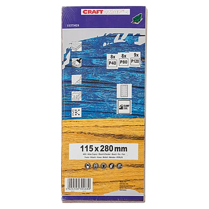 Craftomat Schleifstreifen Sparpack - 280 x 115 mm, 25 -tlg.